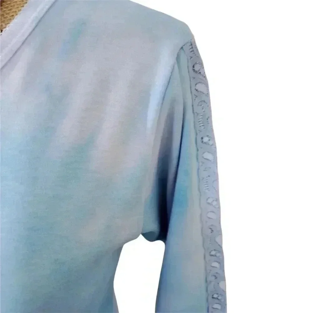 HARLEY Davidson long sleeve lace panel tie dye tee. Size small